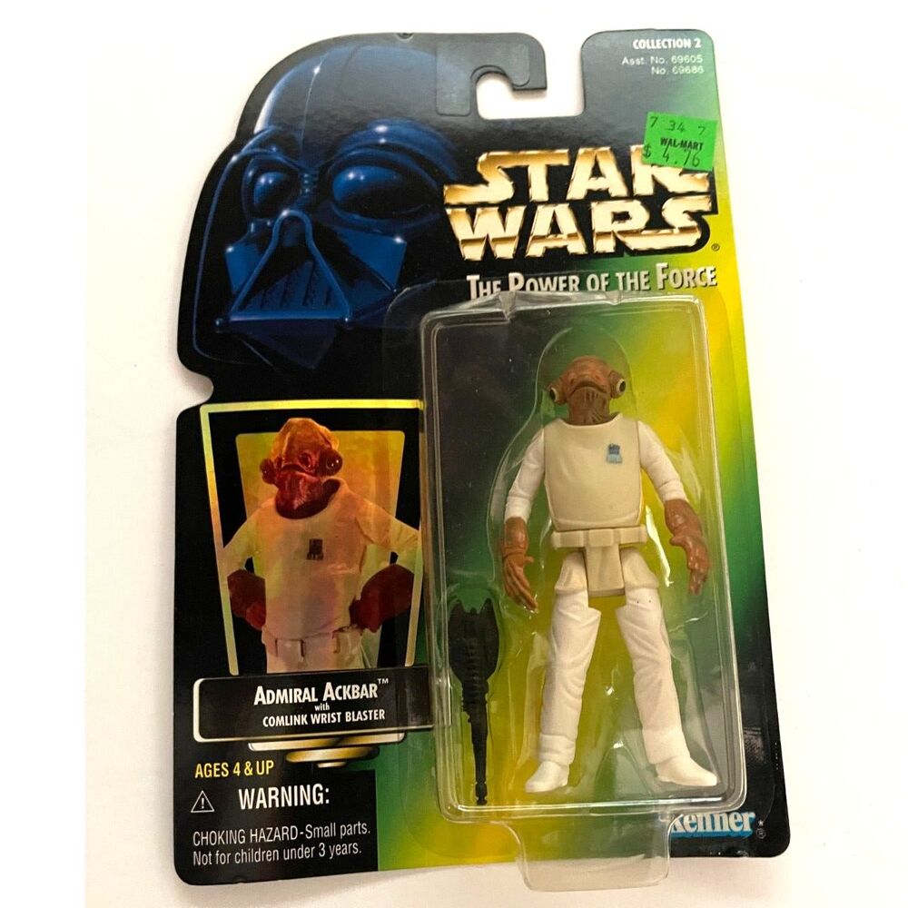 Star Wars POTF2 Admiral Ackbar W/ Green Card Holo Photo Power Of The Force NEW